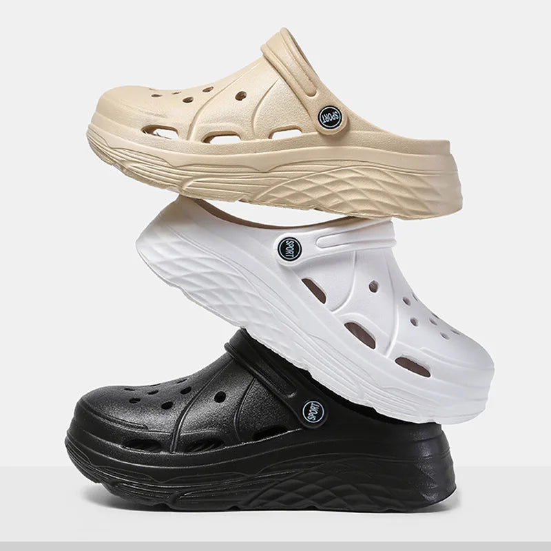Platform Sandals Thick Sole Soft Eva Clogs Garden Shoes Hollow Out Non Slip Beach Sandals