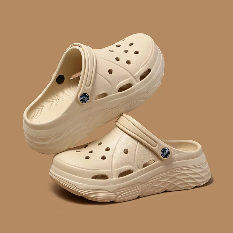 Platform Sandals Thick Sole Soft Eva Clogs Garden Shoes Hollow Out Non Slip Beach Sandals
