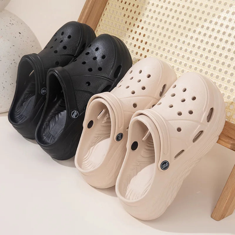 Platform Sandals Thick Sole Soft Eva Clogs Garden Shoes Hollow Out Non Slip Beach Sandals