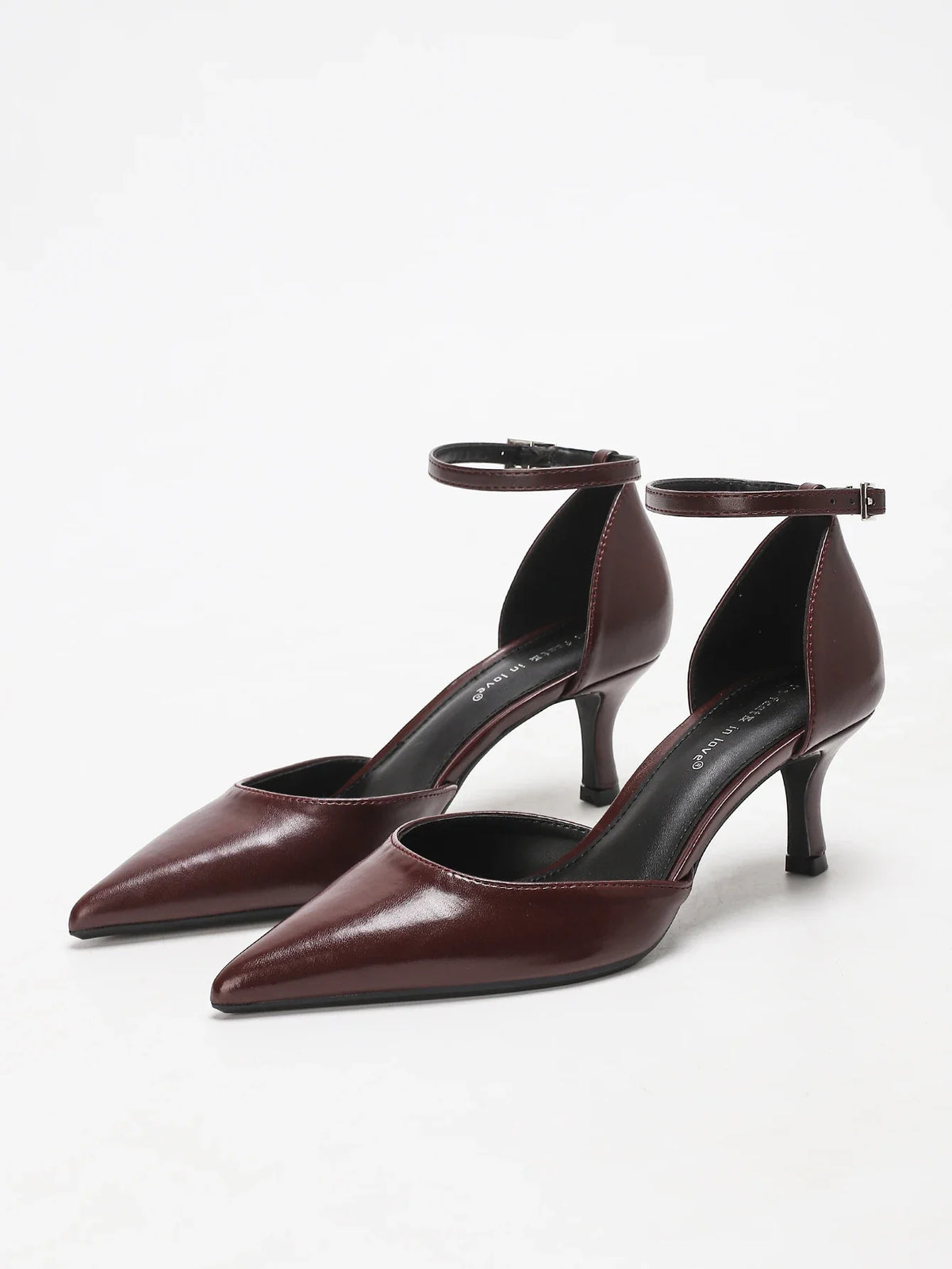 Leather Pointed Toe Mule Heels - Lightweight Breathable Stiletto Pumps Party