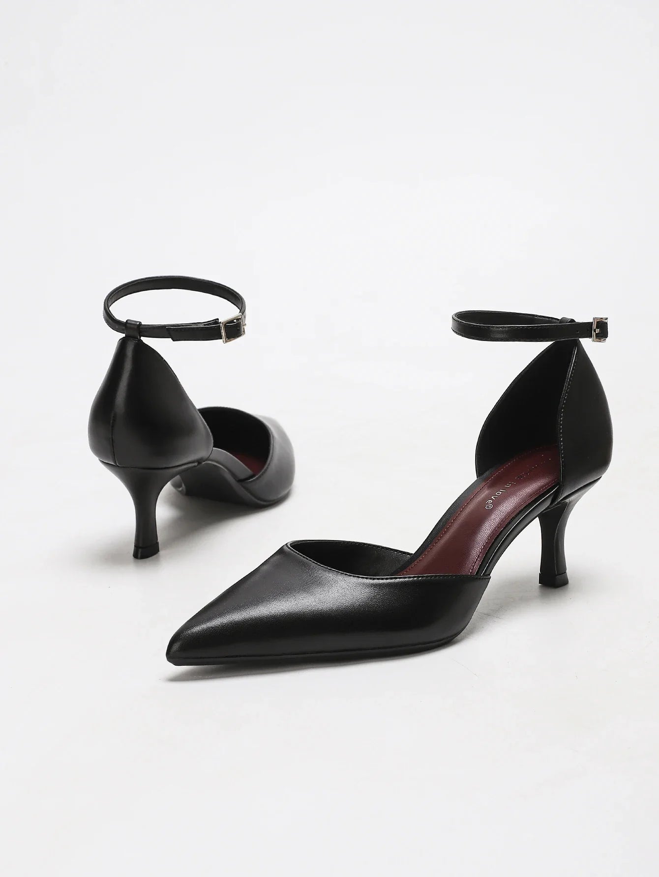 Leather Pointed Toe Mule Heels - Lightweight Breathable Stiletto Pumps Party
