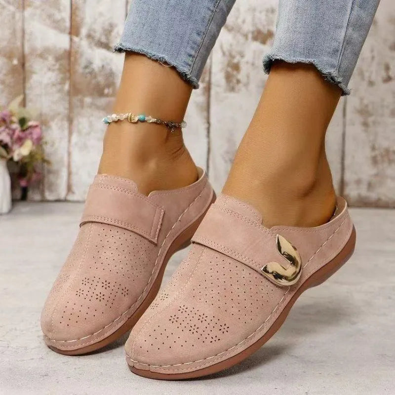 Pattern Slippers Simple Solid Color Slide Sandals Comfortable Platform Wedge-shaped Shoes Flip Flops