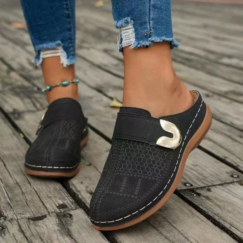 Pattern Slippers Simple Solid Color Slide Sandals Comfortable Platform Wedge-shaped Shoes Flip Flops