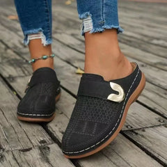 Pattern Slippers Simple Solid Color Slide Sandals Comfortable Platform Wedge-shaped Shoes Flip Flops