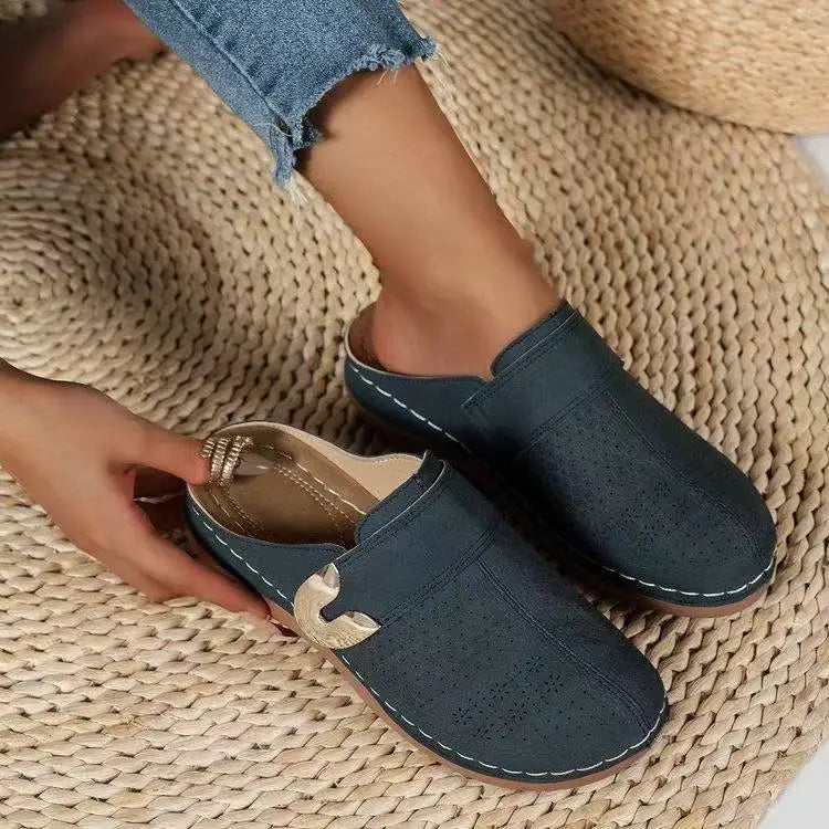Pattern Slippers Simple Solid Color Slide Sandals Comfortable Platform Wedge-shaped Shoes Flip Flops