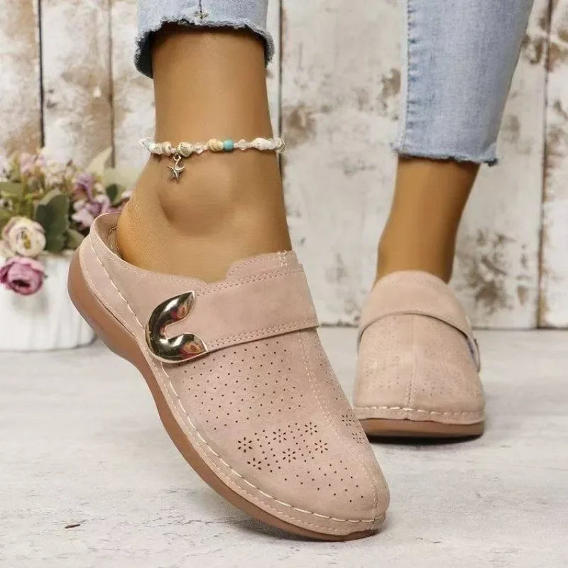 Pattern Slippers Simple Solid Color Slide Sandals Comfortable Platform Wedge-shaped Shoes Flip Flops