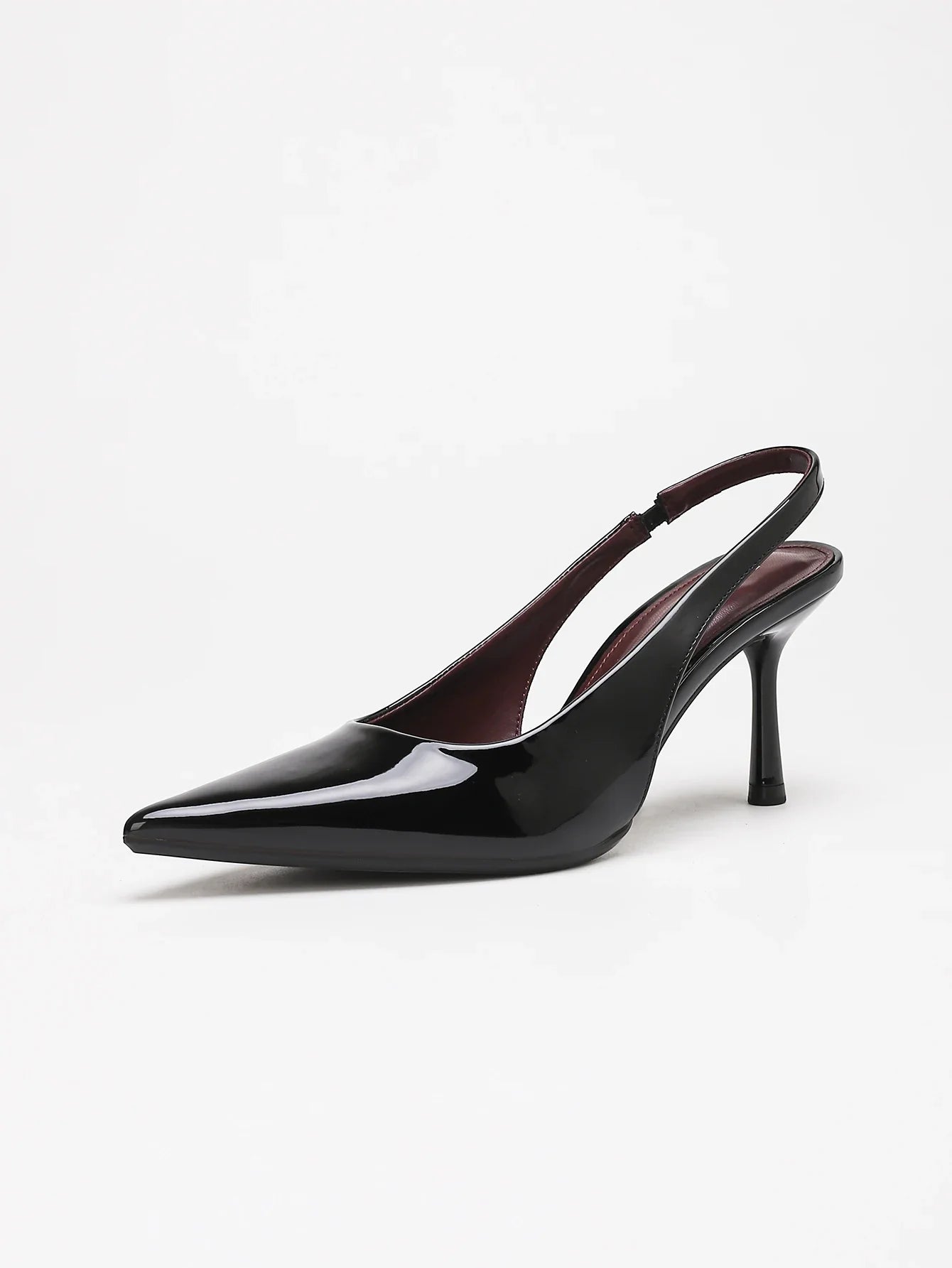 Patent Leather Pointed Toe Slingback Heels