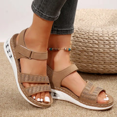 Peep Toe Wedge Sandals Retro Wedge Casual Sandals Beach Shoes Sandals Size 36-43