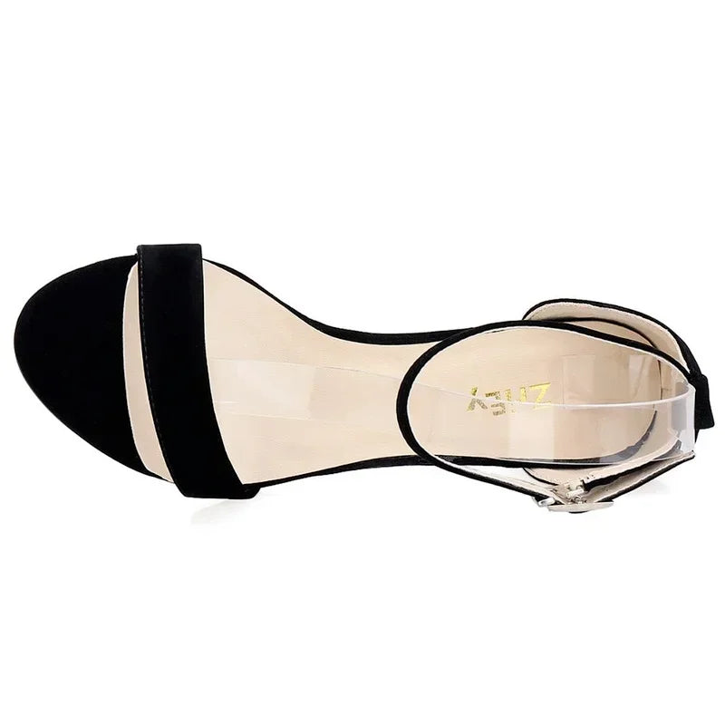 Sandals Pumps Comfortable Thick Heel Open Toe High Heels Sexy Ankle Buckle Sandal Dress Wedding Shoes