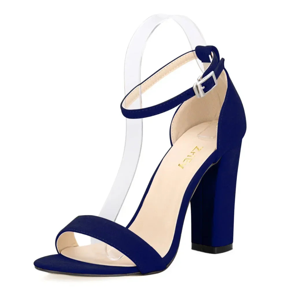 Sandals Pumps Comfortable Thick Heel Open Toe High Heels Sexy Ankle Buckle Sandal Dress Wedding Shoes