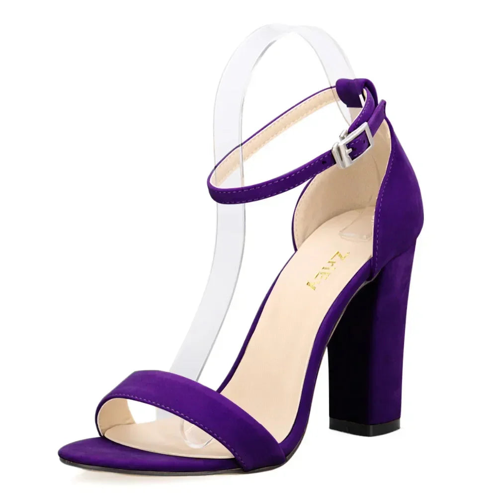 Sandals Pumps Comfortable Thick Heel Open Toe High Heels Sexy Ankle Buckle Sandal Dress Wedding Shoes