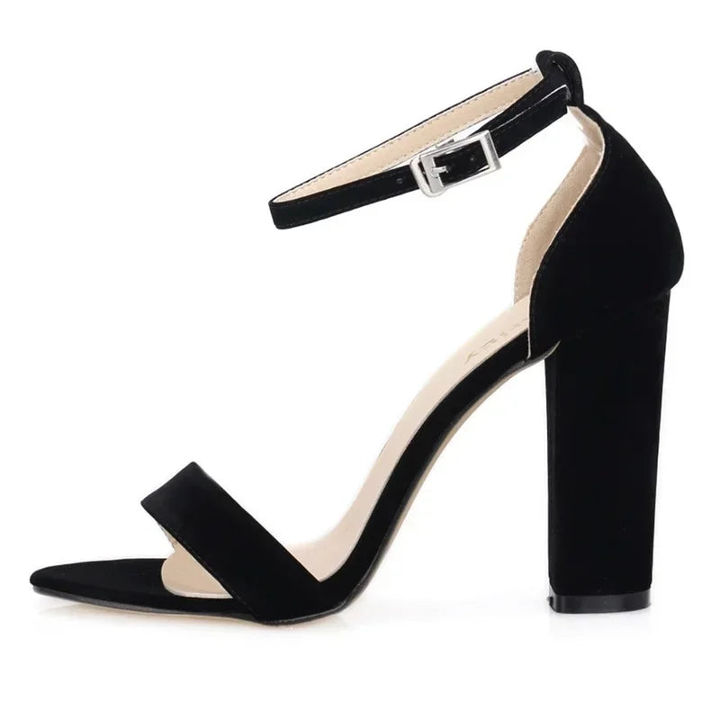 Sandals Pumps Comfortable Thick Heel Open Toe High Heels Sexy Ankle Buckle Sandal Dress Wedding Shoes