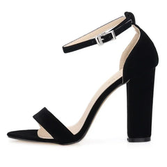 Sandals Pumps Comfortable Thick Heel Open Toe High Heels Sexy Ankle Buckle Sandal Dress Wedding Shoes