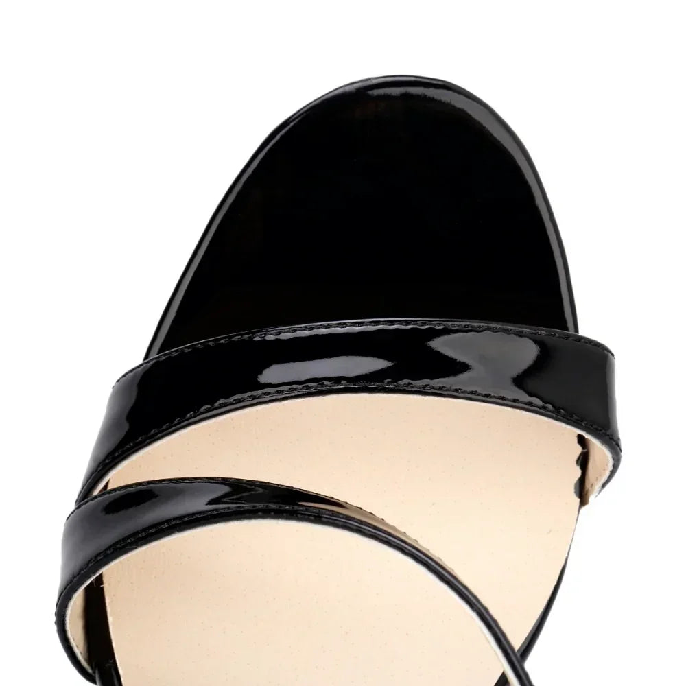 Sandals Solid Open Toe High Heels Ankle Strap Stiletto Dress Fish Mouth Sandals Dancing Shoes