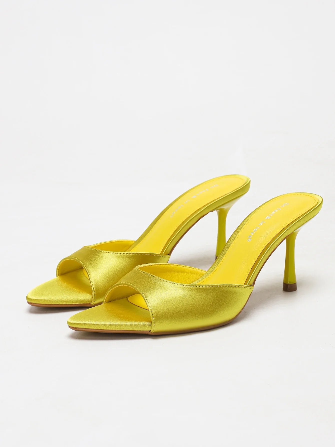 Satin Pointed Toe Stiletto Heel Mules