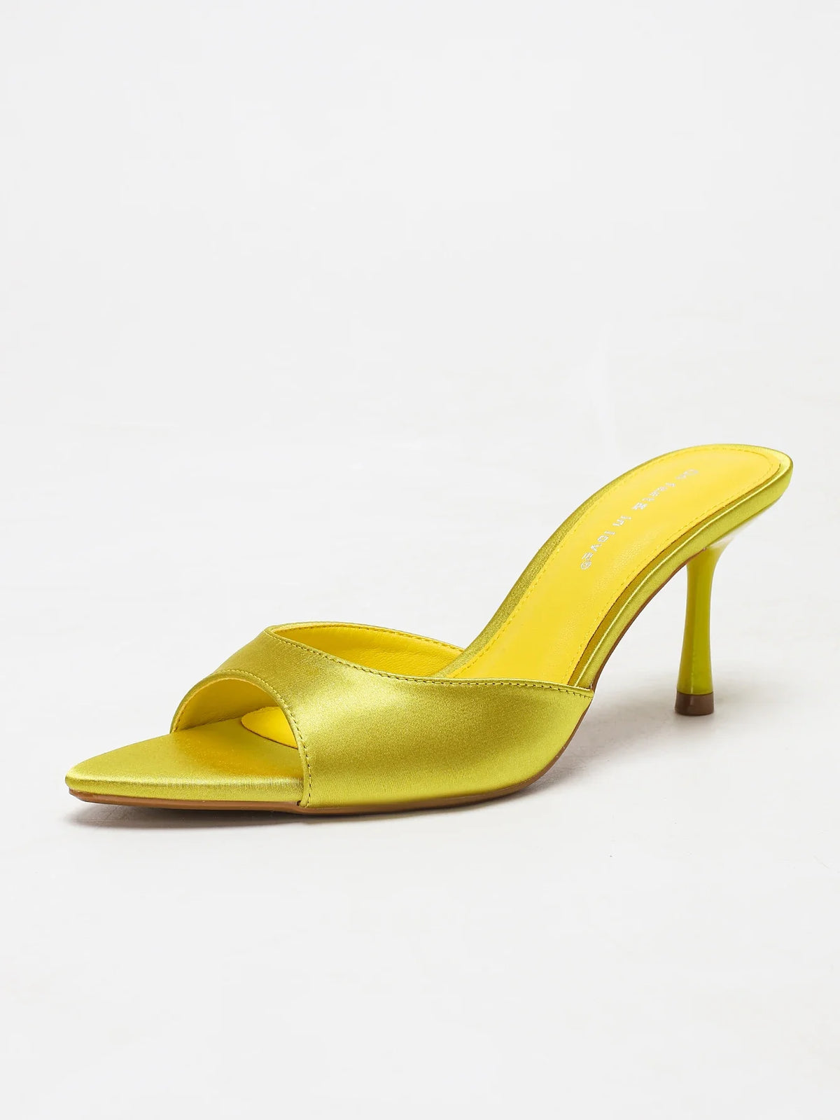 Satin Pointed Toe Stiletto Heel Mules