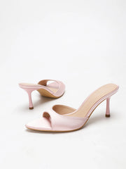 Satin Pointed Toe Stiletto Heel Mules