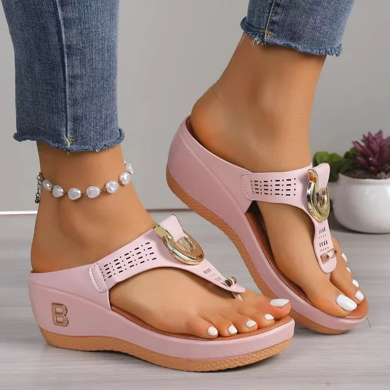 Slippers Rome Wedges Causal Platform Beach Slippers Female Plus Size 43 Comfortable Slides