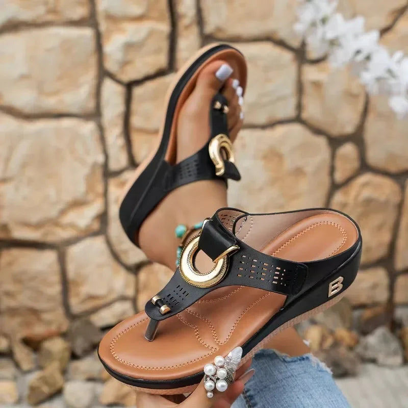 Slippers Rome Wedges Causal Platform Beach Slippers Female Plus Size 43 Comfortable Slides