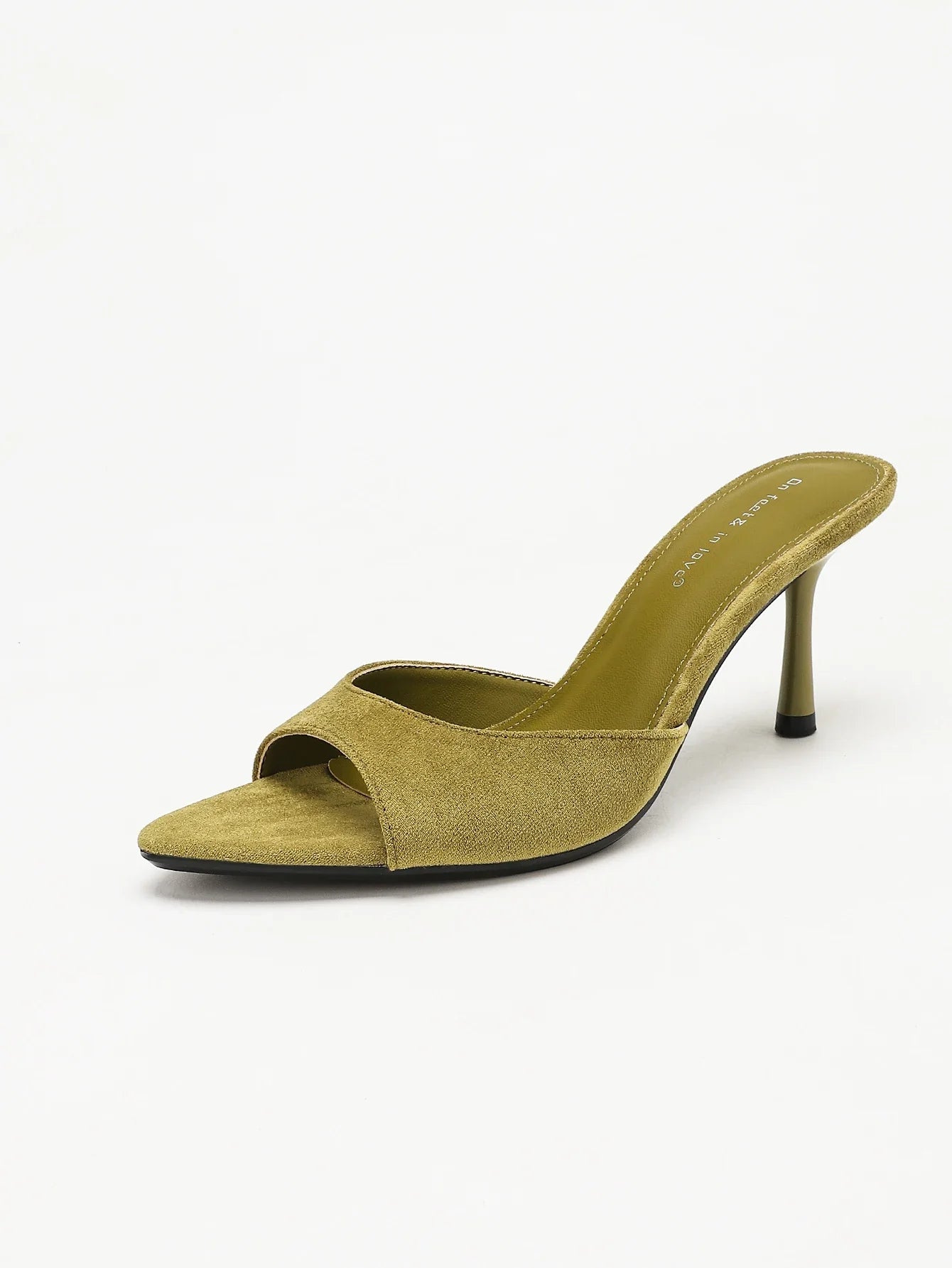Suede Pointed Toe Stiletto Heel Mules Slippers