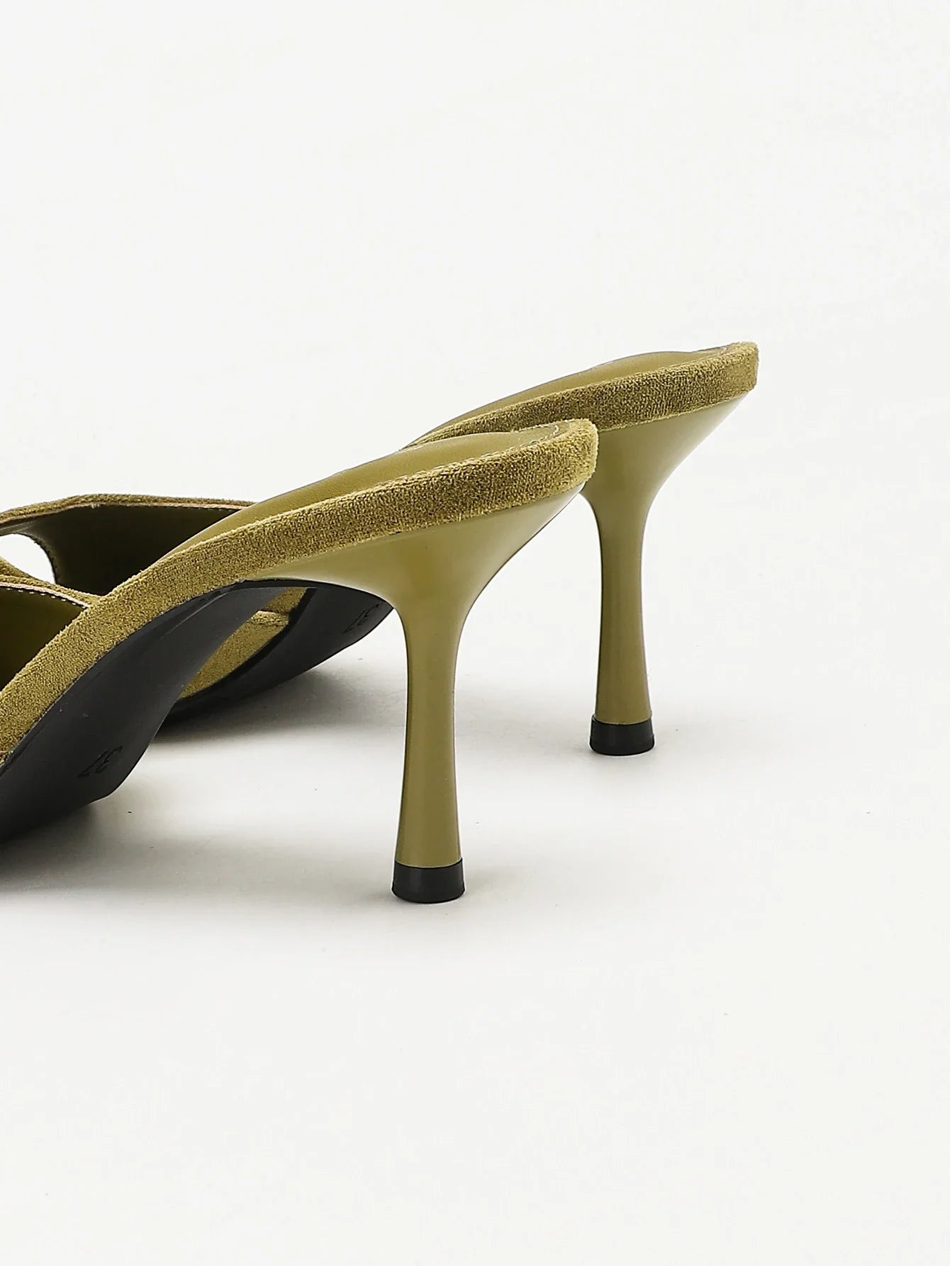 Suede Pointed Toe Stiletto Heel Mules Slippers