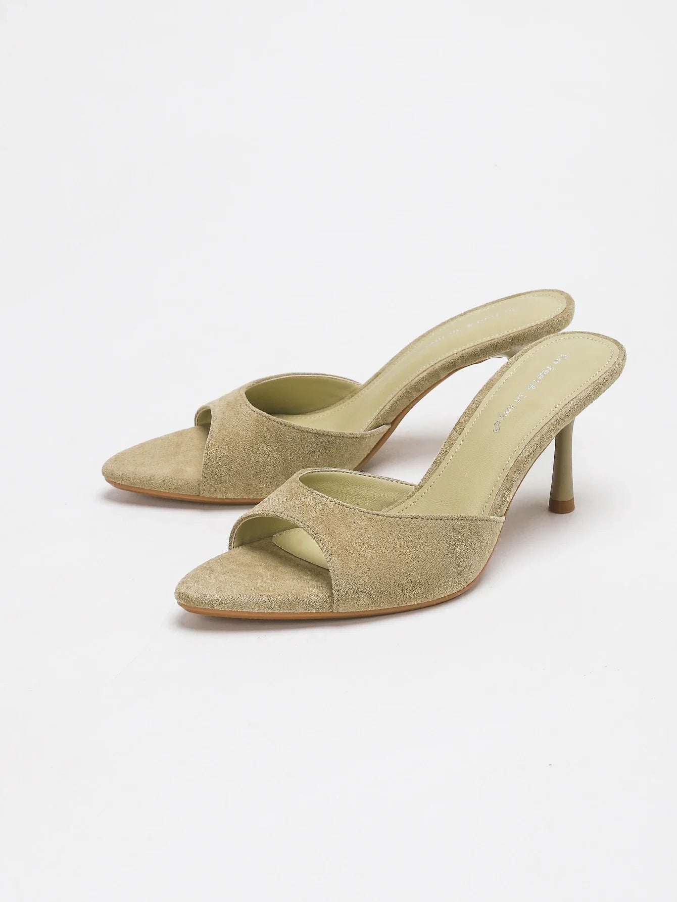 Suede Pointed Toe Stiletto Heel Mules Slippers