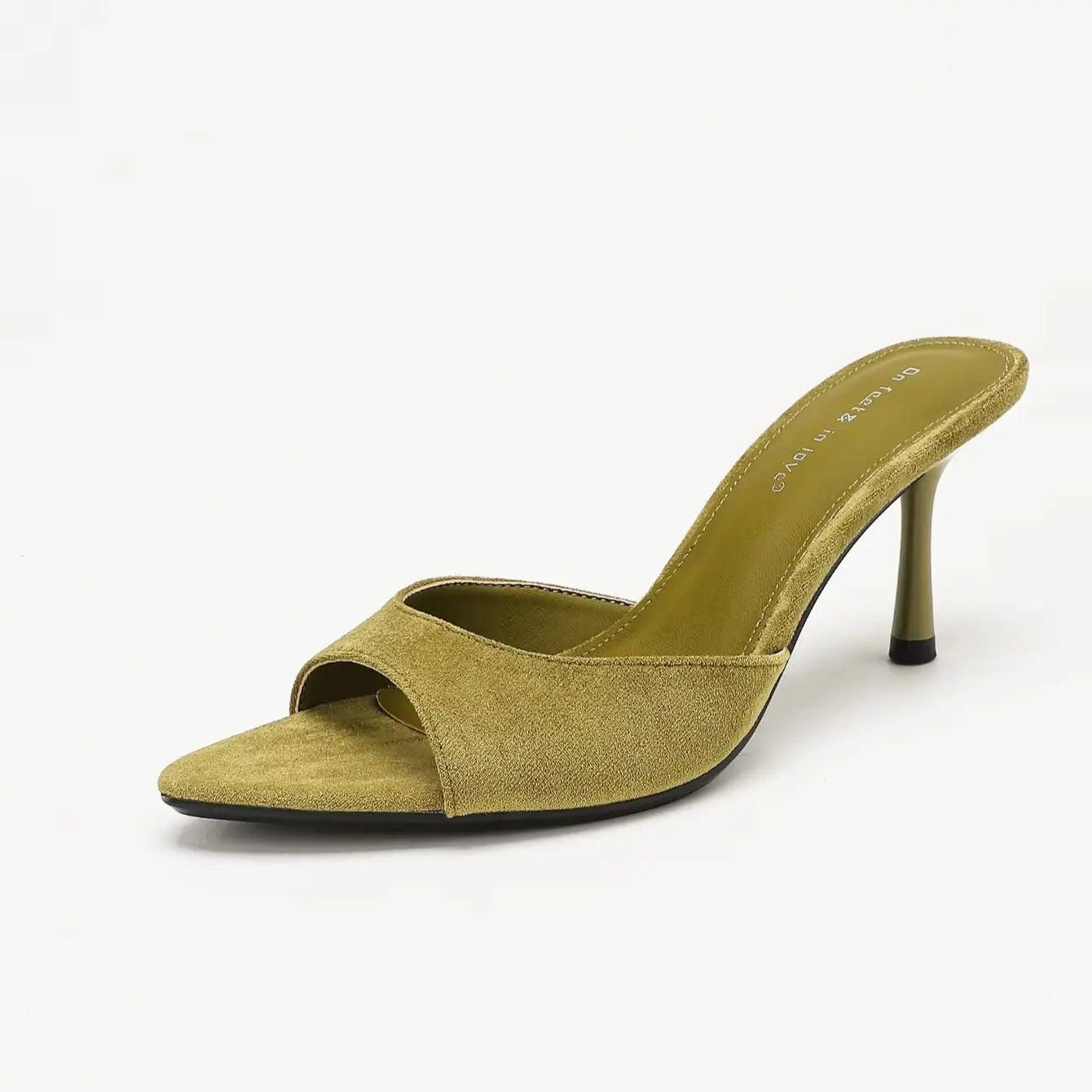 Suede Pointed Toe Stiletto Heel Mules Slippers