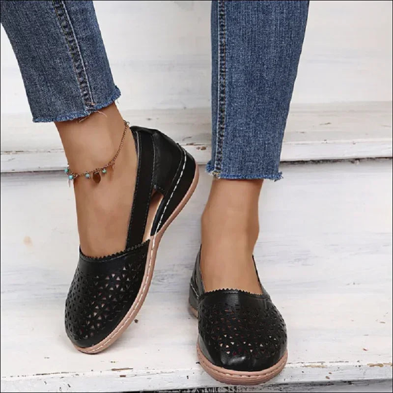 Flat Round Toe Sandals Retro Button Sandals Comfy Mary Jane Comfortable Shoes Plus Size 43