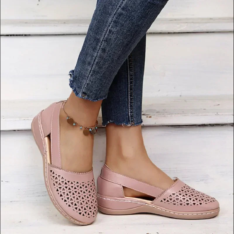 Flat Round Toe Sandals Retro Button Sandals Comfy Mary Jane Comfortable Shoes Plus Size 43