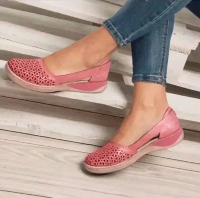 Flat Round Toe Sandals Retro Button Sandals Comfy Mary Jane Comfortable Shoes Plus Size 43