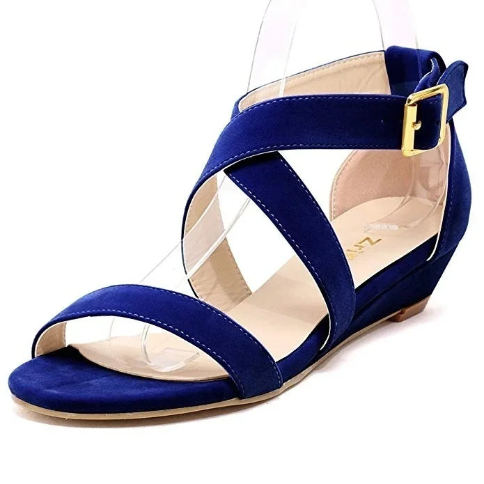 Wedges Sandals Chunky Comfort Low Platform High Heeled Female Footwear Party Dress Wedding Shoes
