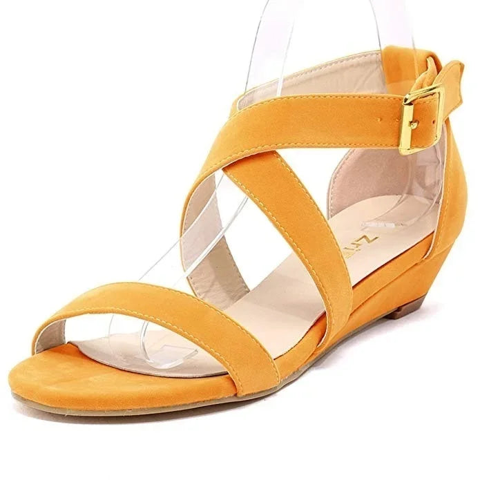 Wedges Sandals Chunky Comfort Low Platform High Heeled Female Footwear Party Dress Wedding Shoes
