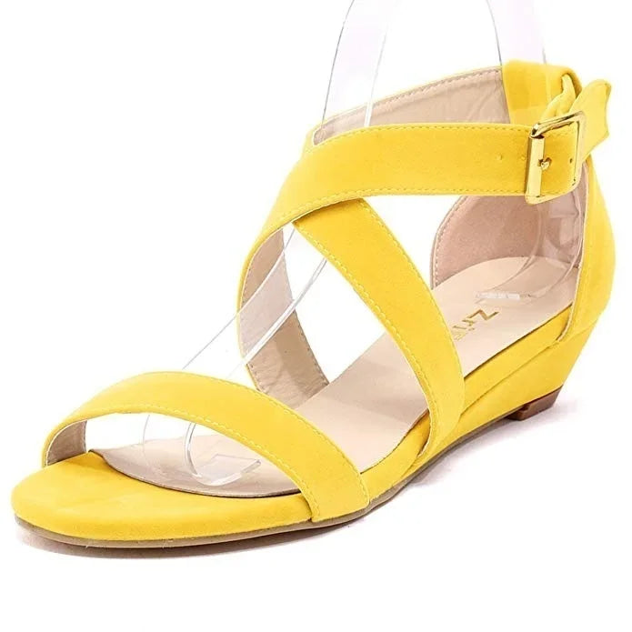 Wedges Sandals Chunky Comfort Low Platform High Heeled Female Footwear Party Dress Wedding Shoes