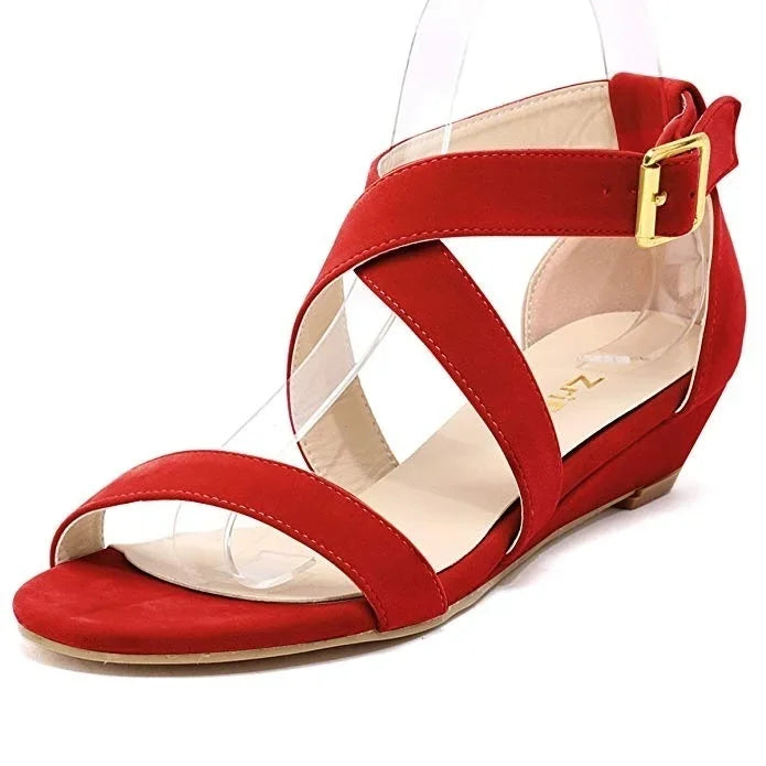 Wedges Sandals Chunky Comfort Low Platform High Heeled Female Footwear Party Dress Wedding Shoes