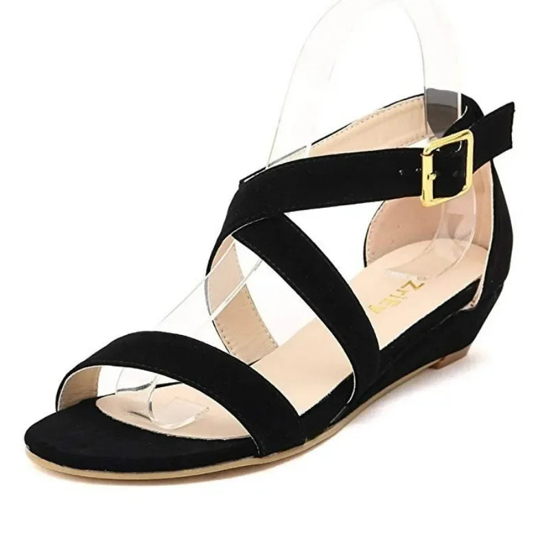 Wedges Sandals Chunky Comfort Low Platform High Heeled Female Footwear Party Dress Wedding Shoes