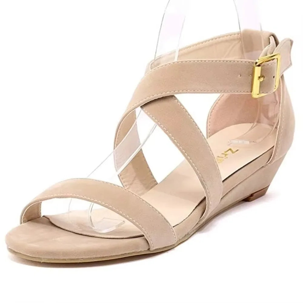 Wedges Sandals Chunky Comfort Low Platform High Heeled Female Footwear Party Dress Wedding Shoes