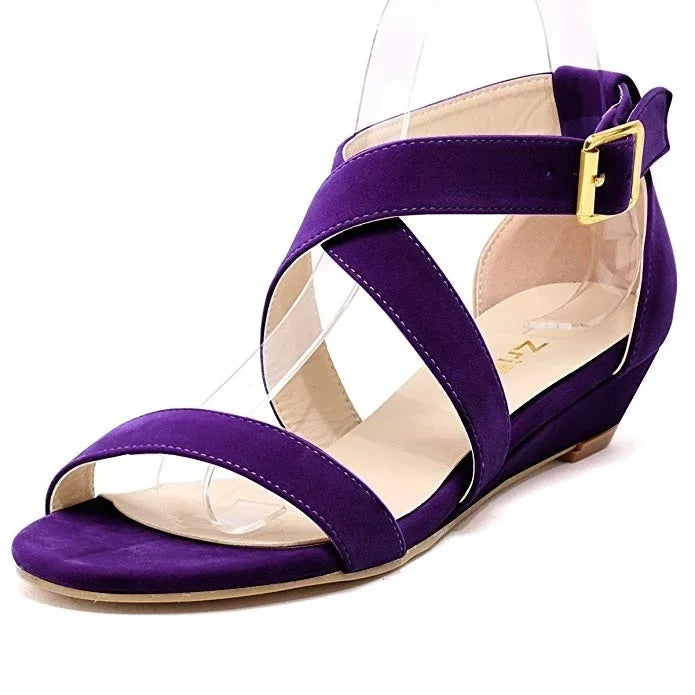 Wedges Sandals Chunky Comfort Low Platform High Heeled Female Footwear Party Dress Wedding Shoes