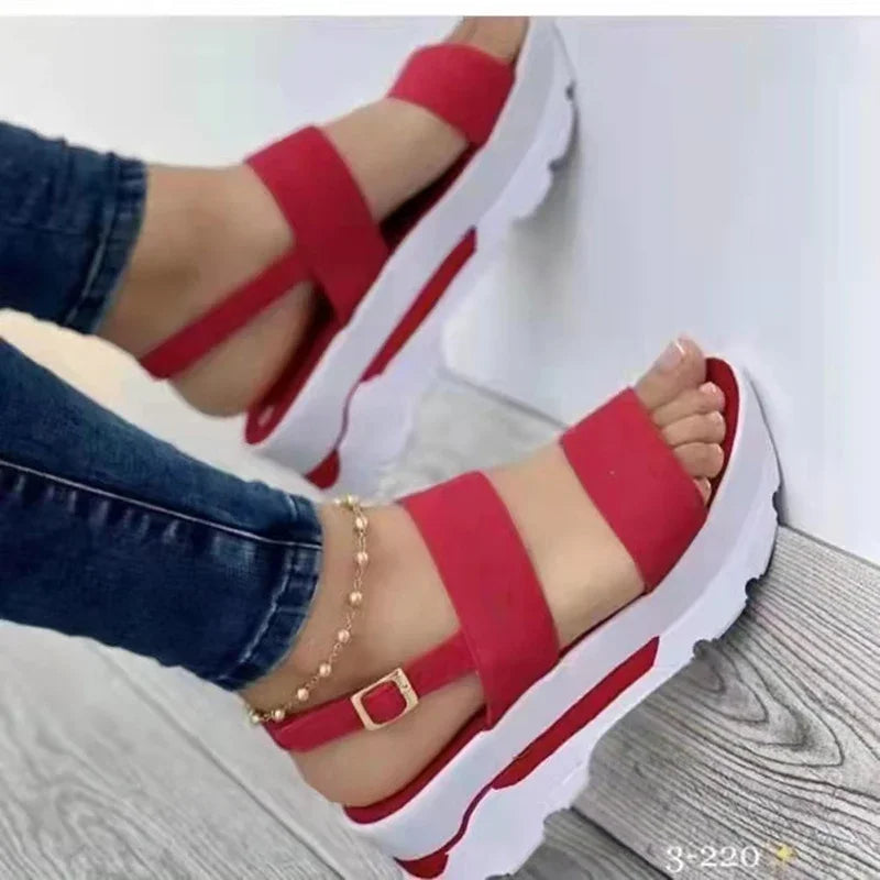 Wedges Sandals  Woman Low Platform Shoes Sandals Heeled Shoes Female Footwear Wedges Shoes