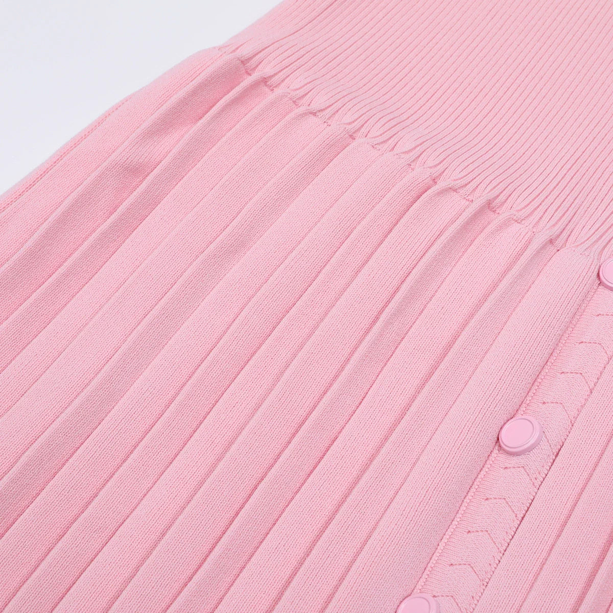 Jackie Pink Ribbed Knit Maxi Dress & Cardigan Set