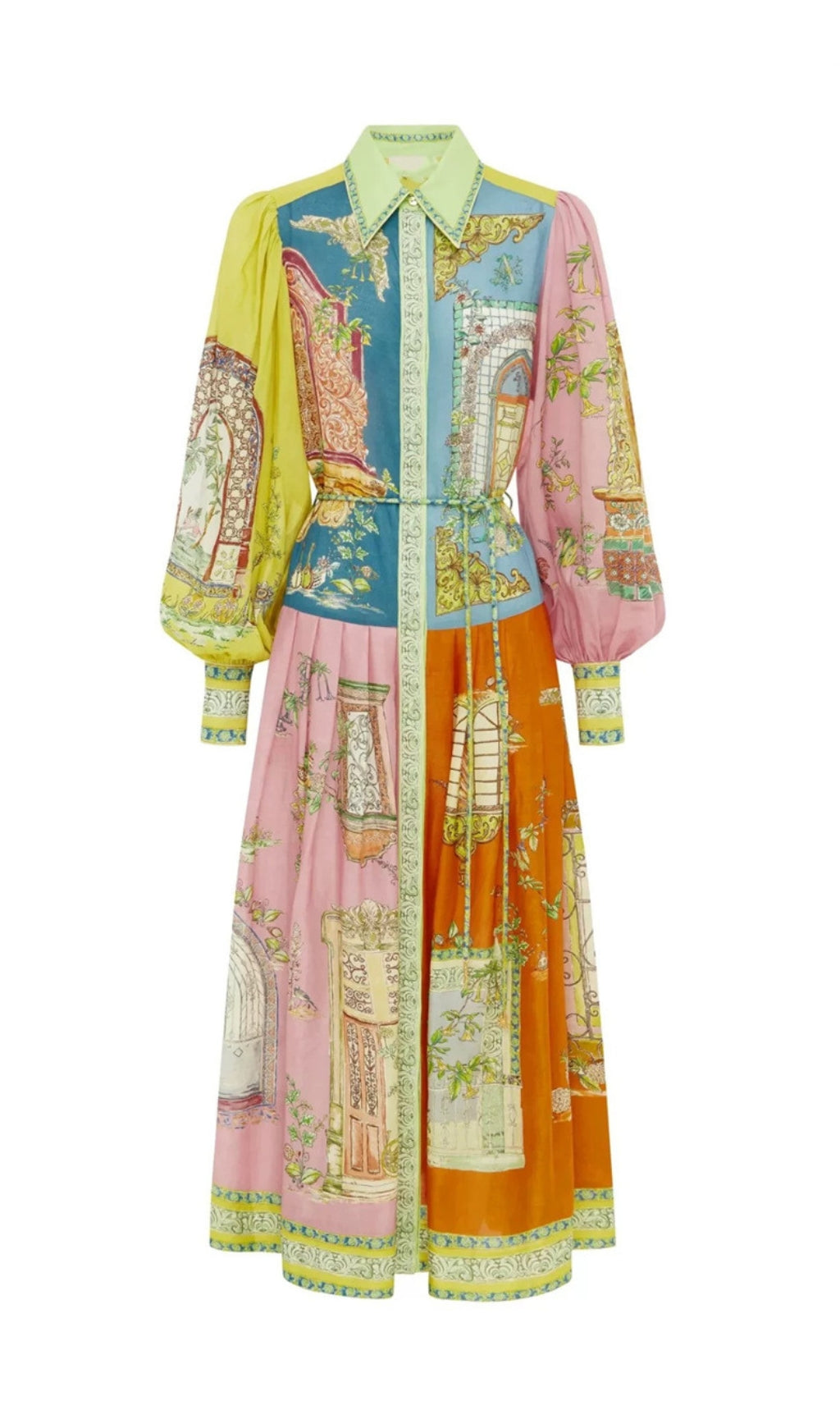 Elgin Vibrant Patchwork Print Midi Dress