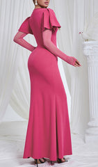 Bev Fuchsia Pink Statement Maxi Dress
