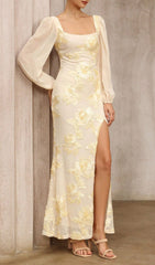 Kadence Sunlit Yellow Floral Maxi Dress