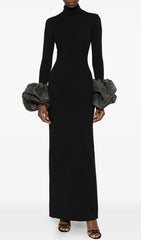 Journi Elegant Long Sleeve Diamante Cuff Maxi Dress