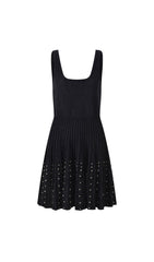 Aureline Crystal-Embellished Black Mini Dress