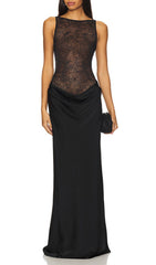 Jadine Black Lace Maxi Dress