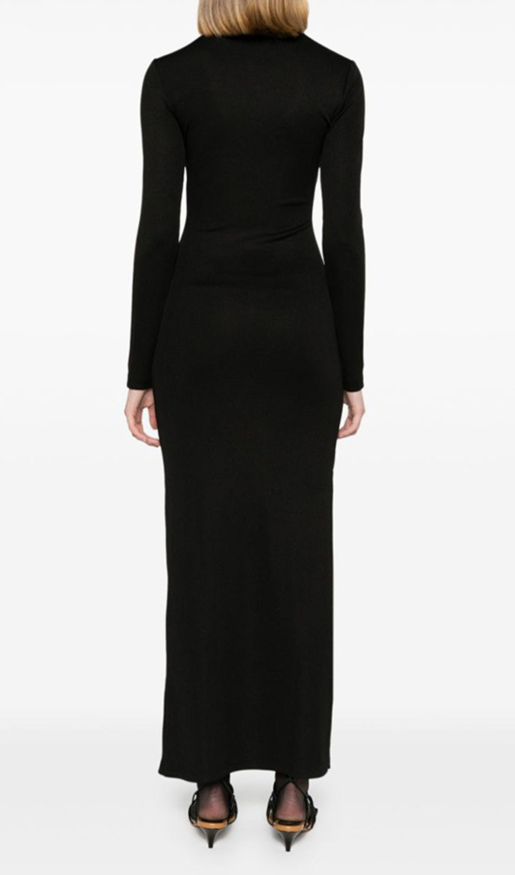 Barbel Iridescent Cutout Black Maxi Dress