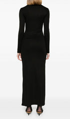 Barbel Iridescent Cutout Black Maxi Dress