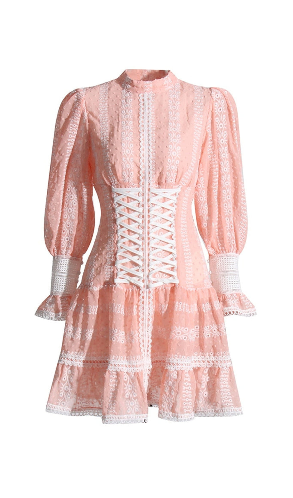 Romantic Pink Ruffle Corset Mini Dress