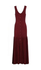Jackie Wine Ribbed Knit Cardigan & Maxi Dress Set