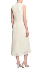 Chic Rhinestone Keyhole Lace Midi Dress